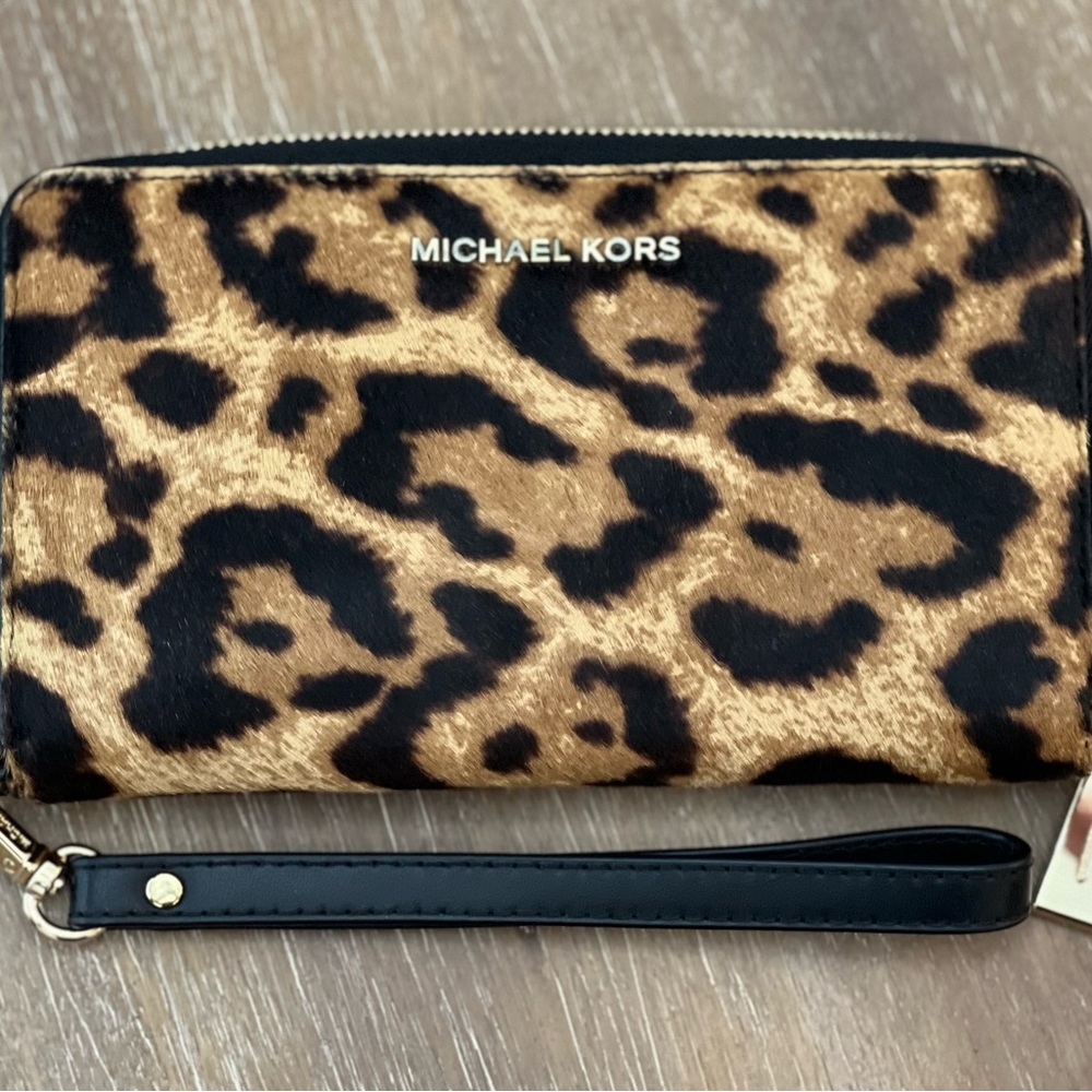 Michael Kors Leopard Print Wristlet